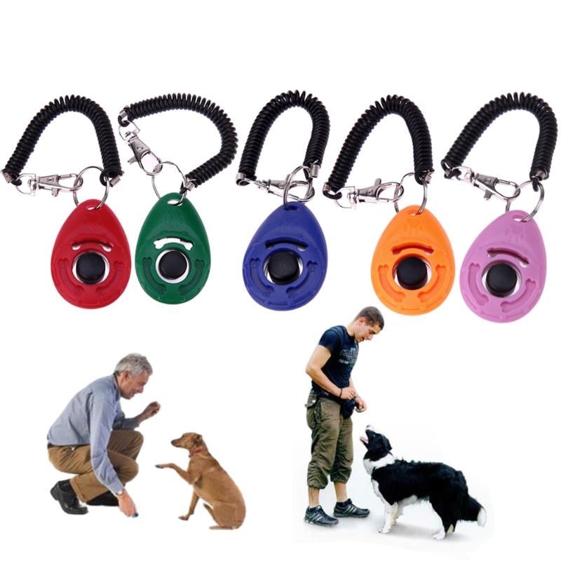 Universal Pet Trainer Honden Training Clicker Sleutelhanger Huisdieren Trainingen Gereedschap Verstelbare Geluid Sleutelhanger Hond Clicker Sound Training