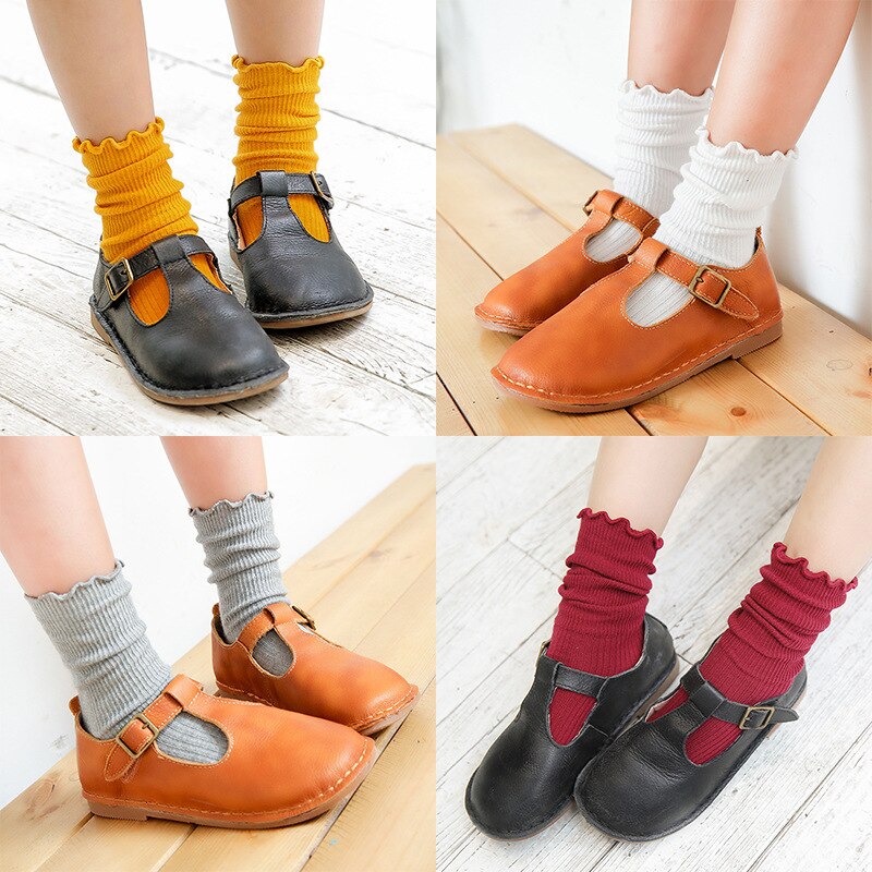 Kindersokken mooie kindersokken winter snoepkleur schimmel rand hoop sokken kinderen meisjes laarzen dragen