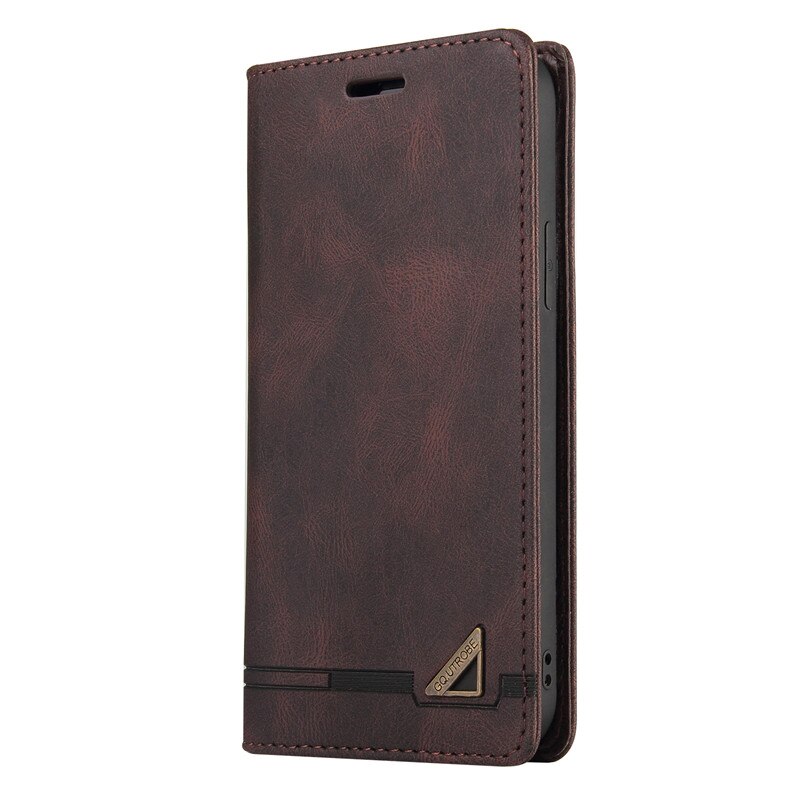 Na – Coque portefeuille magnétique en cuir pour Xiaomi, pour Redmi Note 10, Note 10 Pro, 10 Pro Max, 10S: Redmi Note 10S / Marron