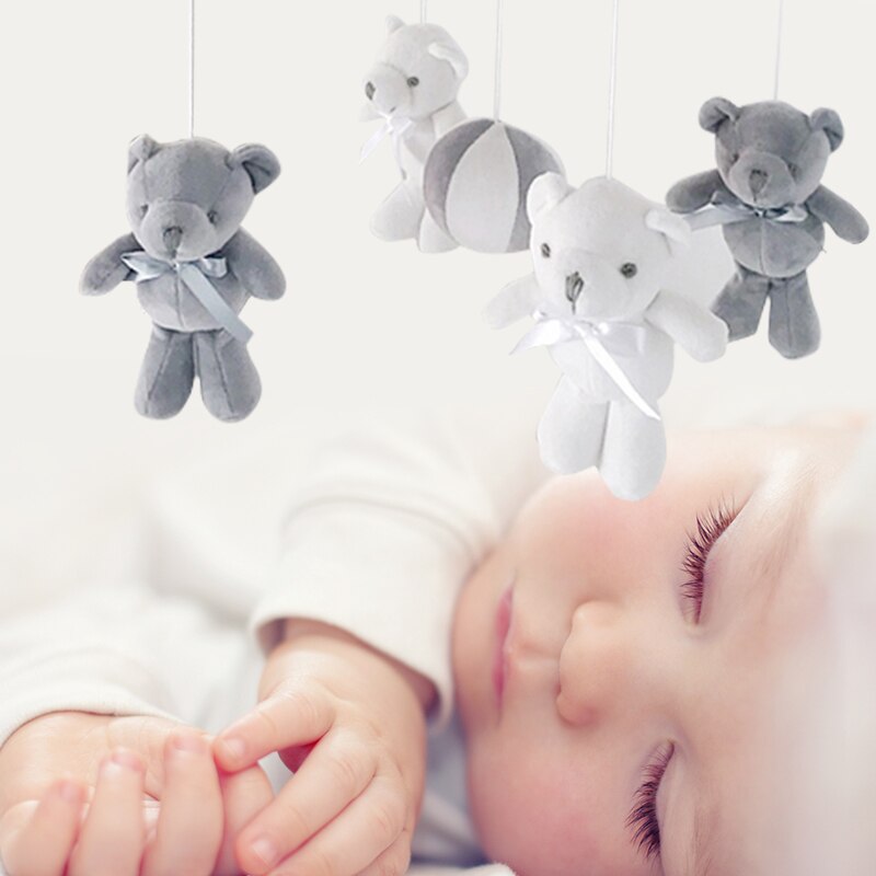 Baby Speelgoed Witte Rammelaars Beugel Set Wieg Mobiele Bed Bel Speelgoed Houder Arm Beugel Hugs Wind-Up Muziek box Ontwikkelen Speelgoed