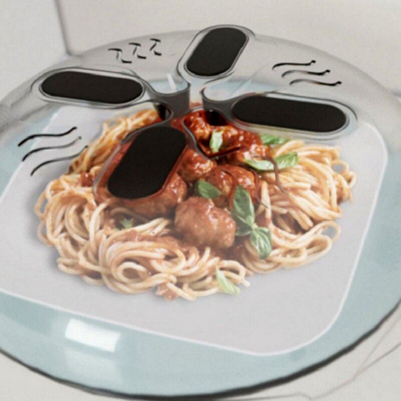 Plastic microwave oven food cover plate ventilation and splash protector transparent cover safe ventilation kitchen tool