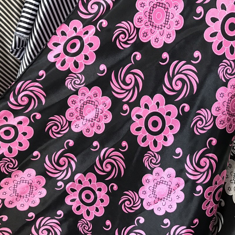 Mjukt satinmaterial diy foder hantverk ombre blank cashew polyester charmeuse tyg retro paisley mönster