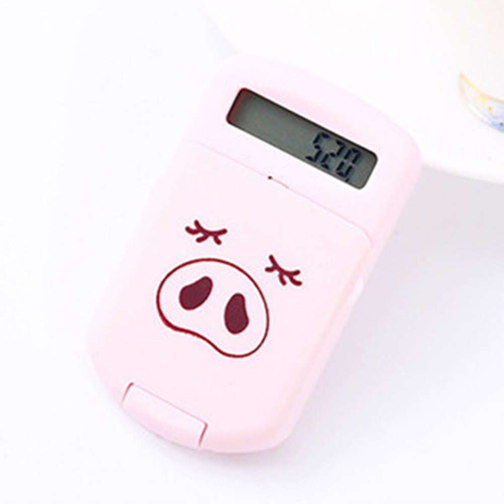 Portable Digit Calculator Kawaii Mini Calculator Pocket Size 8 Display Cartoon Cute Keychain Calculator Office Supplies: Pink
