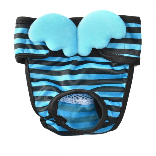 Striped S-XL Dog Physiological Pants Diaper Washable Female Dog Shorts Panties Menstruation Sanitary Underwear Briefs For Dog: Blue / M