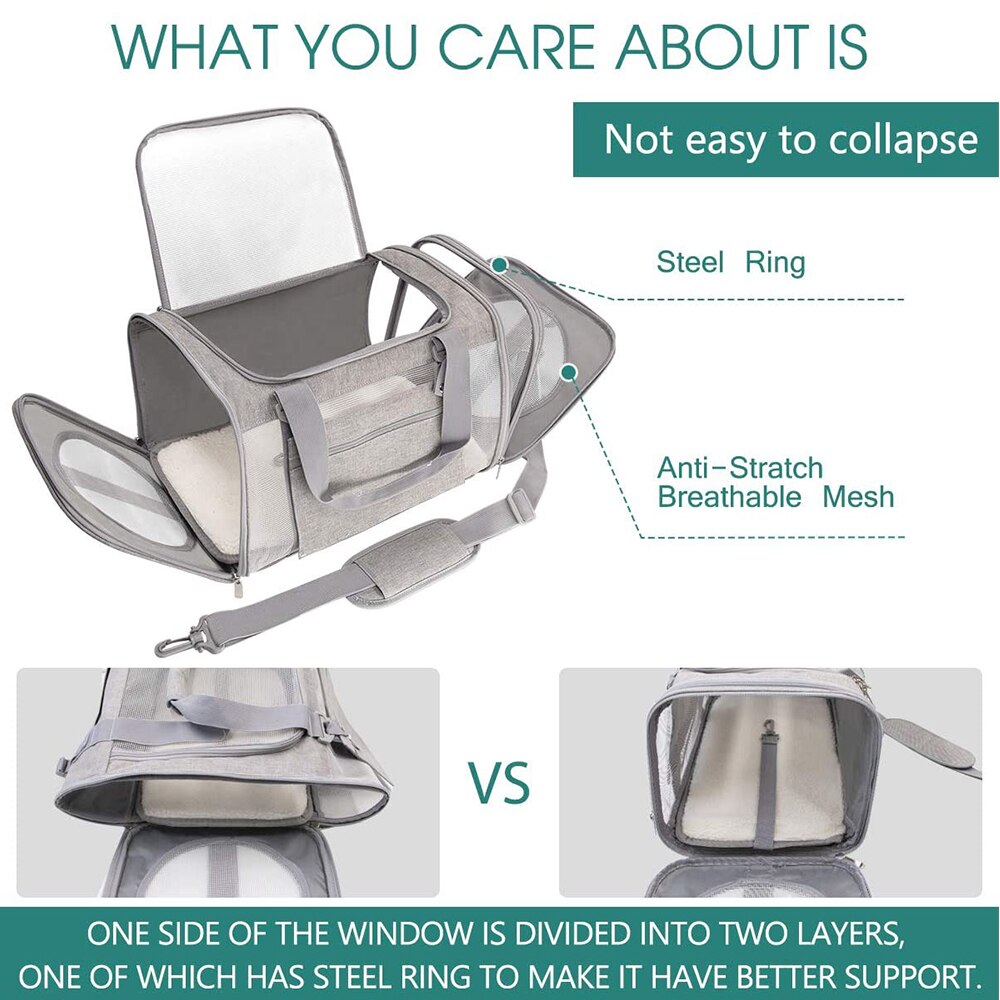 Draagbare Kat Zak Outdoor Reizen Opvouwbare Pet Carrier Koffer Voor Katten Crossbody Tas Vervoer Ademende Kat Draagtas