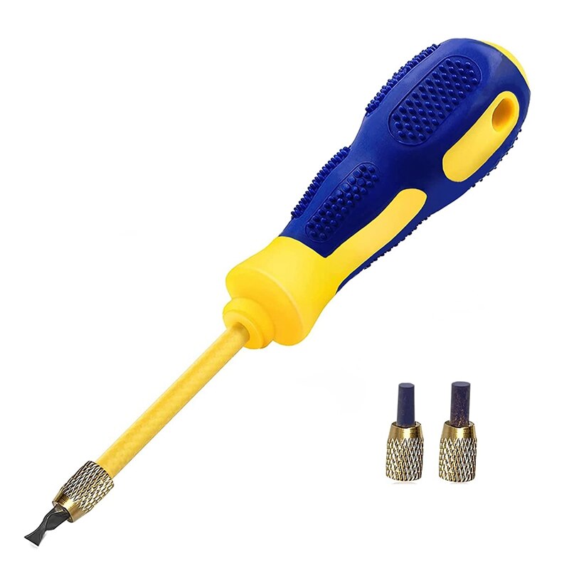 Practical 4 in 1 Tile Grout Remover Grout Scraping Rake Tool with 2 Carbide Alloy Head Grout Remover Scraper (0.8mm,2mm,3mm,4mm: Default Title