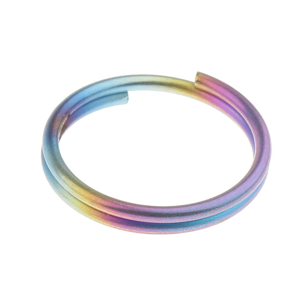 Titanium Key Ring Pocket Tool Mini Split Keychain Circle Clip Round Keychain Carabiner: Colorful 14mm