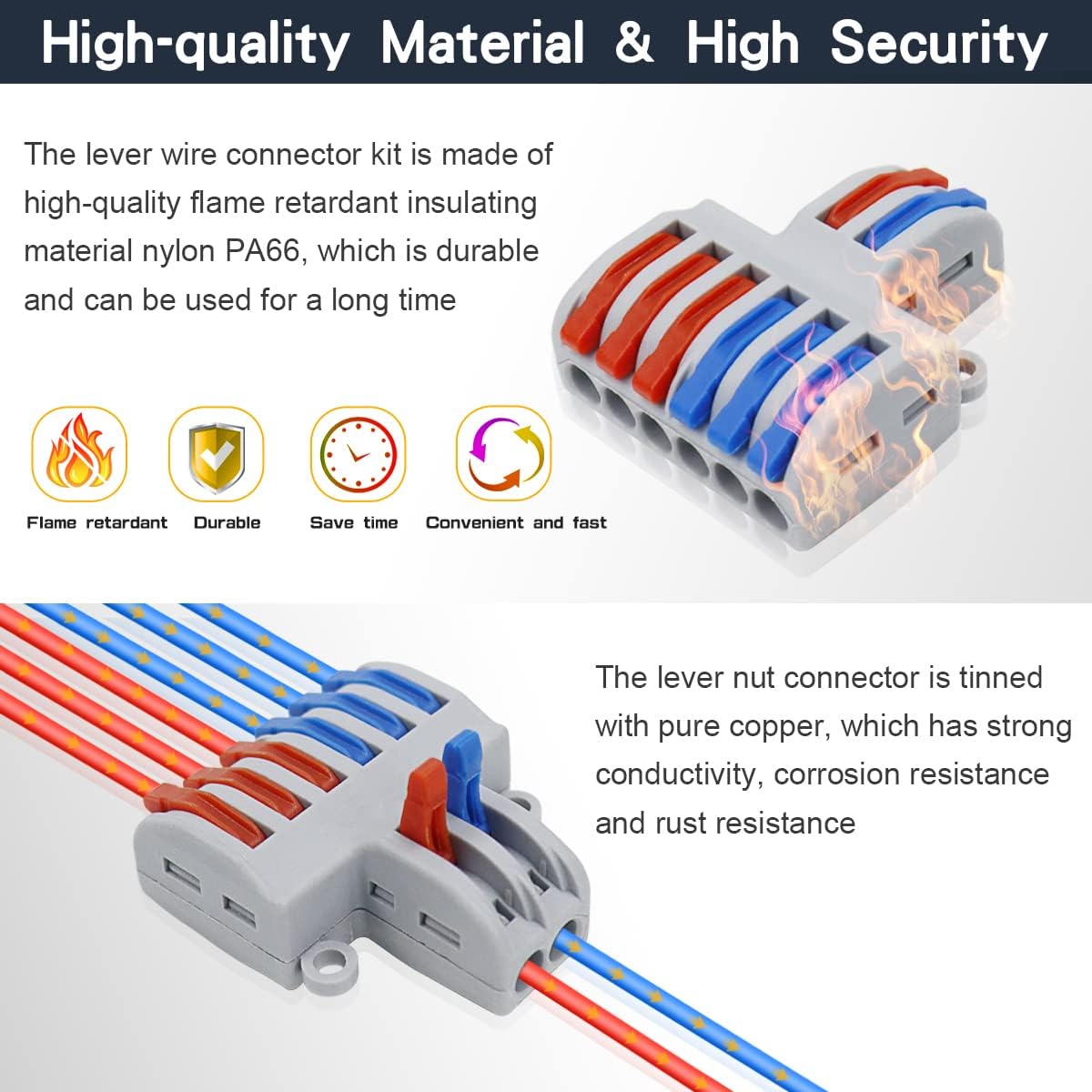 Conector de cableado rápido de salida múltiple, Cable de cableado divisor Universal, bloque de terminales de empuje, cableado rápido Universal SPL 222 23