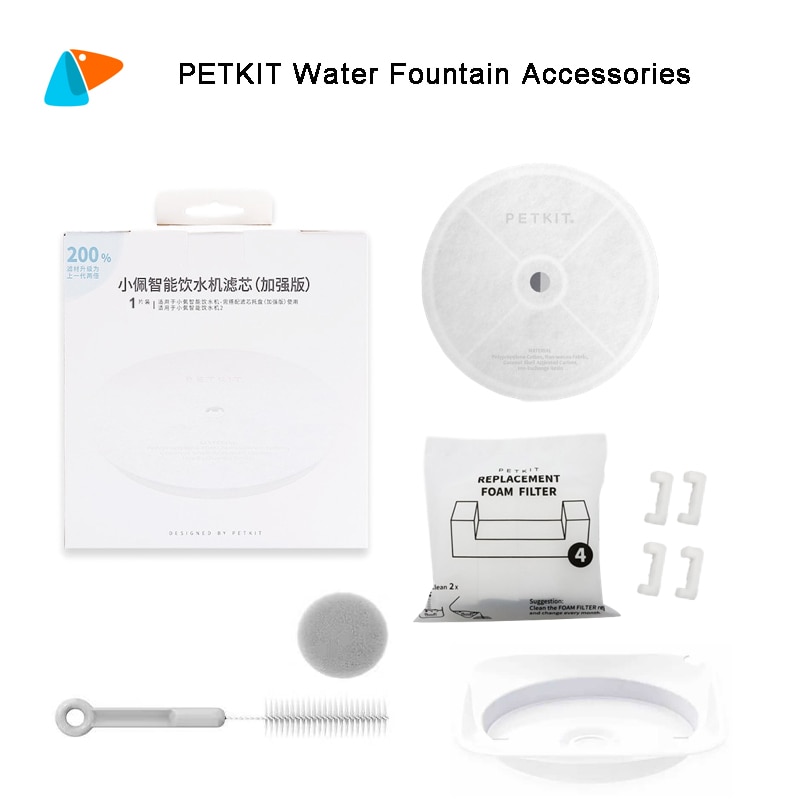 PETKIT-unidades de filtro para fuente de agua EVERSWEET 2 y 3, filtros de repuesto (5 uds), Kit de limpieza, suministros para mascotas