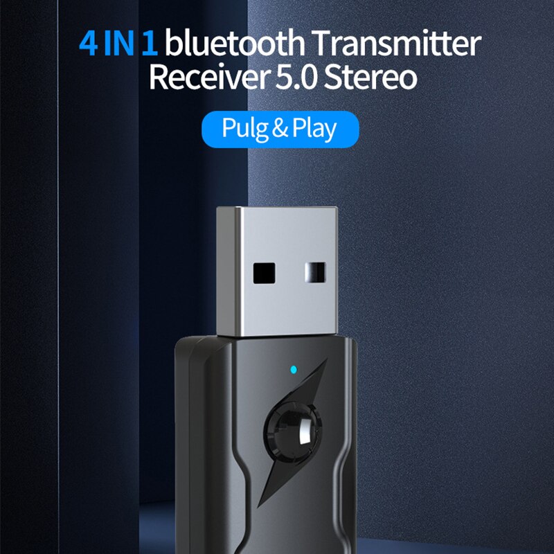 Portable 4 In 1 Bluetooth 5.0 Transmitter Receiver Wireless Car USB Bluetooth Adapter Receiver Transmitter