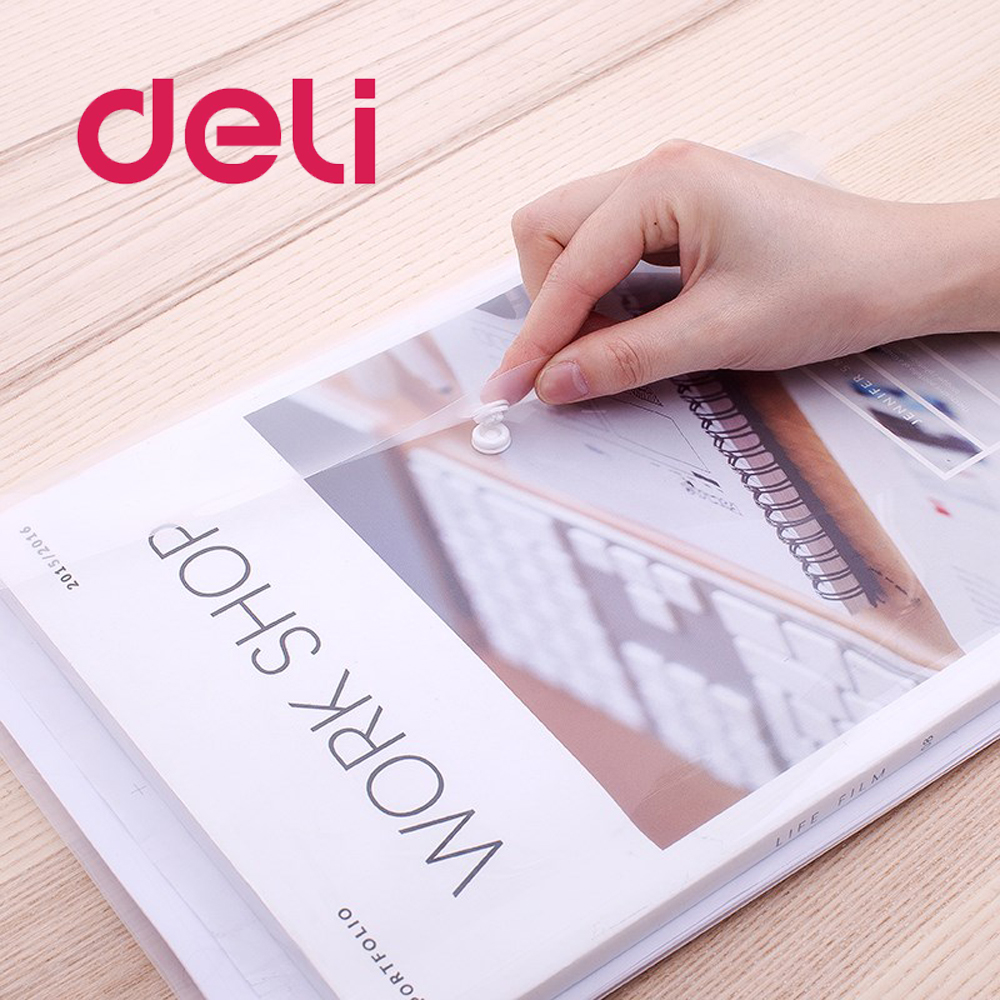 10 Transparent File Bag A4 Thicken Document Snap Bag Card Bills Clips Production Data Storage Folder Waterproof Plastic