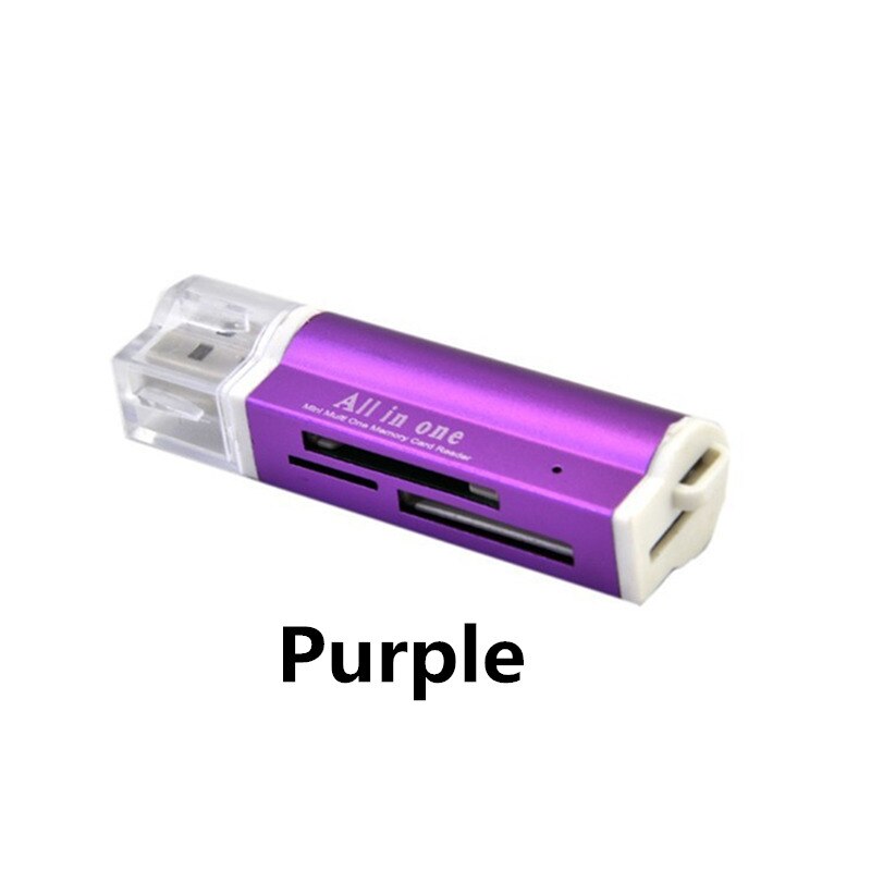 Aluminum Alloy All in One Memory Card Reader for PC Computer External Storage USB 2.0 Card Reader for TF SD MMC MS M2 Card Slot