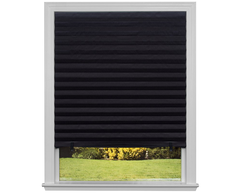 Black self-adhesive pleated blinds blackout window 90x180CM