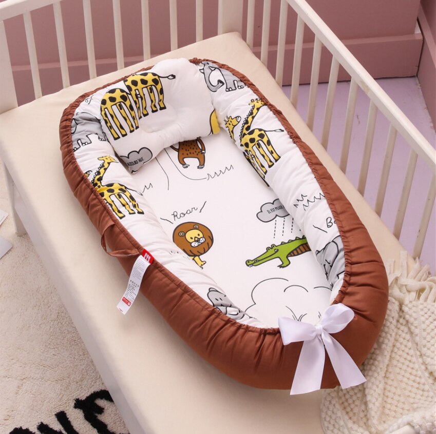 Newborn Travel Bed for Outdoor Bed Portable Baby Nest Bed with Pillow CushionInfant Crib Nest: C16