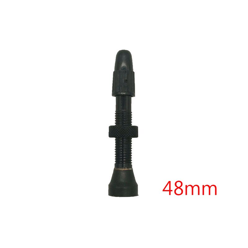1 pcs bicycle valve for tubeless tire road bike MTB tubeless valve 48mm 60mm aluminum alloy no tube presta valve: black 48mm