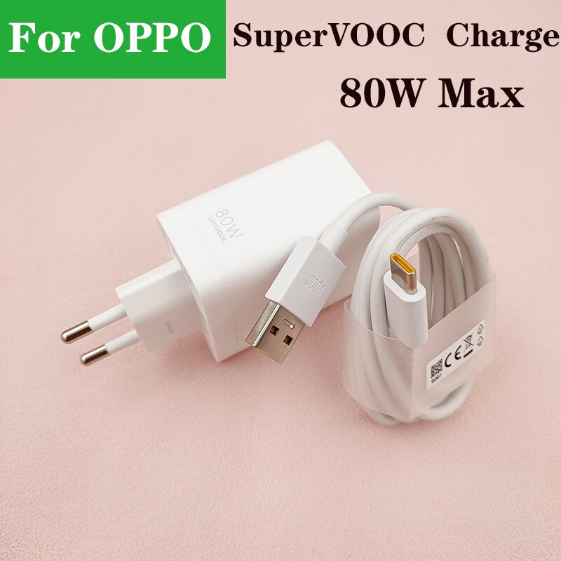 Original 80W Super VOOC Charger EU Fast Charge Adapter For OPPO Find X5/X3/X2 Pro N Reno 7SE ACE2 R17 Oneplus 10Pro 9+ 8T Realme