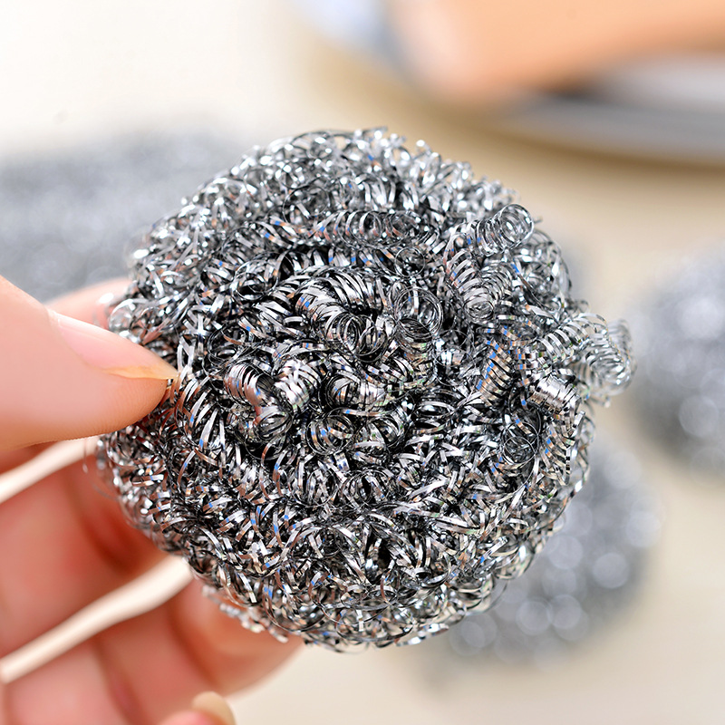 Brosse à vaisselle en laine acier inoxydable | Acier inoxydable, laine vaisselle à laver, ustensiles de cuisine, ménagère boule de nettoyage en métal