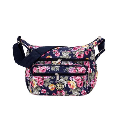 Floral Shoulder Bag Printing Rose Messenger Bag Rural style 100% Cotton Canvas Crossbody Bag for Women Lightweight Cute Hobos: 1