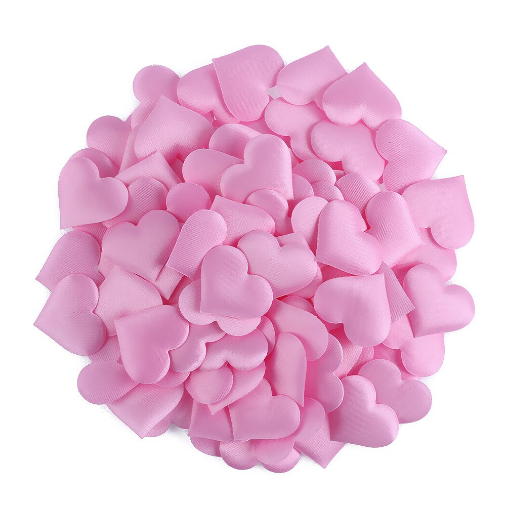 100 stuks 3d bloemen spons zoete liefde hart gooien rozenblaadjes bruiloft feest romantische tafeldecoratie bruiloft feest benodigdheden: Roze / 2cm