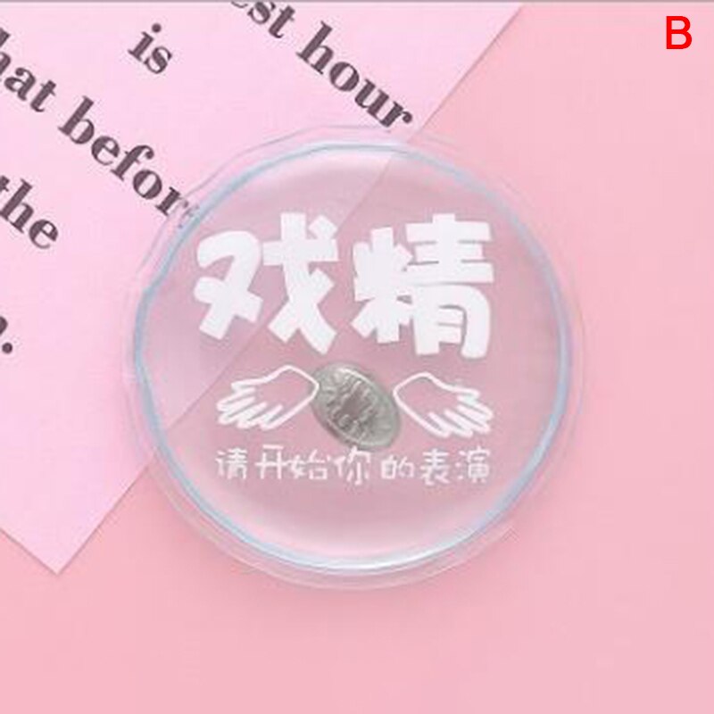 Transparent Mini 1PCS Winter Reusable Gel Hand Warmer Cute Funny Word Print Instant Heating Pack Warmer: B