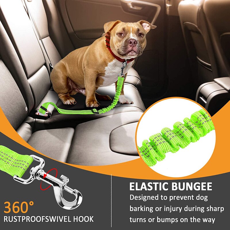 Dierbenodigdheden Autogordel Hond Seat Belt Hondenriem Voertuig Riem Verstelbare Demping Elastische Reflecterende Veiligheid Touw Voor Hond kat