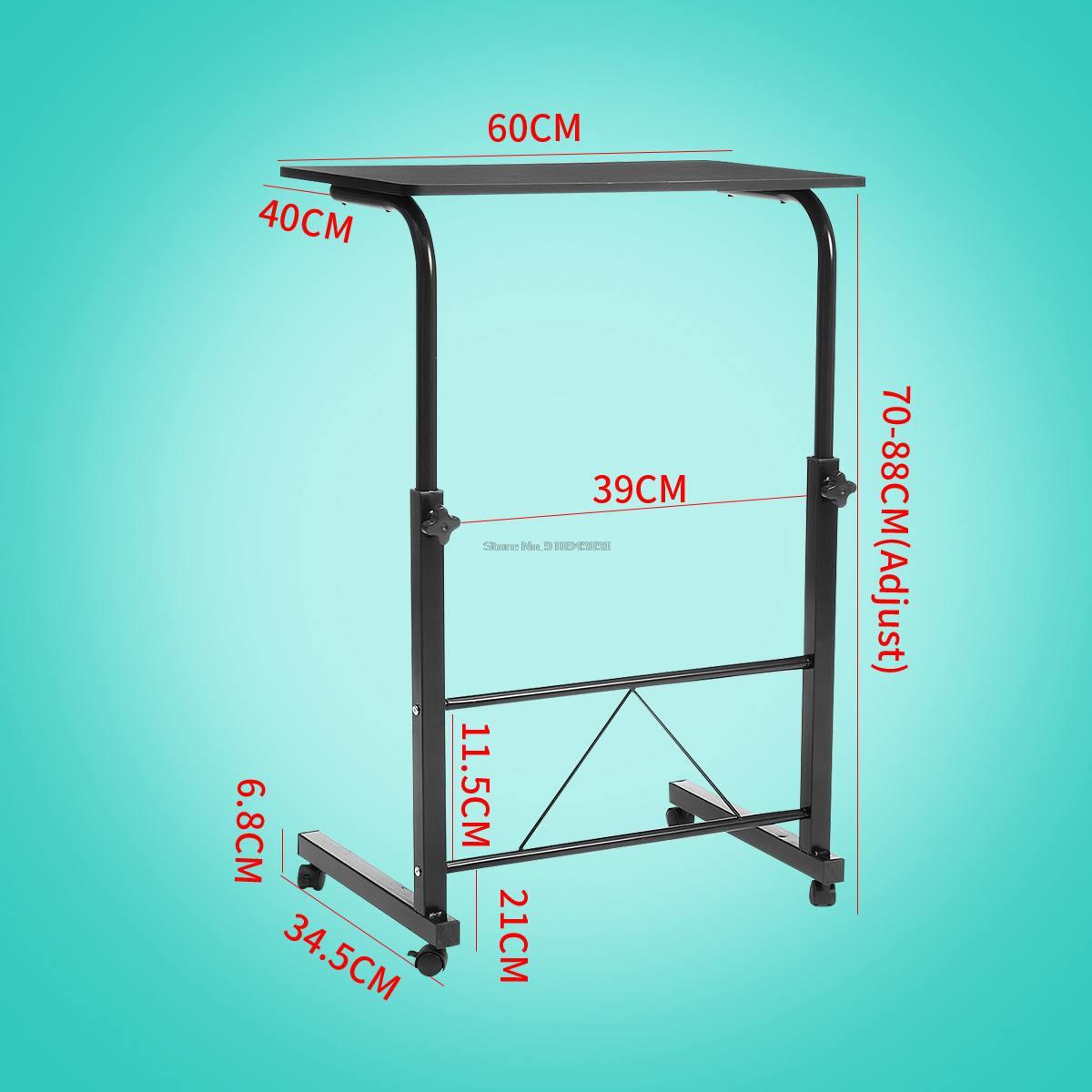 Removable Computer Desk Table Adjustable Portable Laptop Stand Desk Rolling Bedside Sofa Laptop Notebook Table Home Furniture