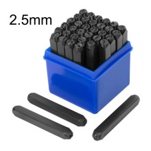 Troquel de acero para estampado de números y alfabeto, Kit de prensado de letras y sellos digitales para cinturón de Metal, herramienta de artesanía de cuero, 36 Uds.: 2 5mm