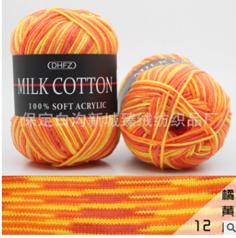 23 Colours 50g Mixed Job Lot DK Knitting Crochet Milk Soft Baby Cotton Wool Yarn for weaving Sweater Hat Scarf for Hand Knitting: 12