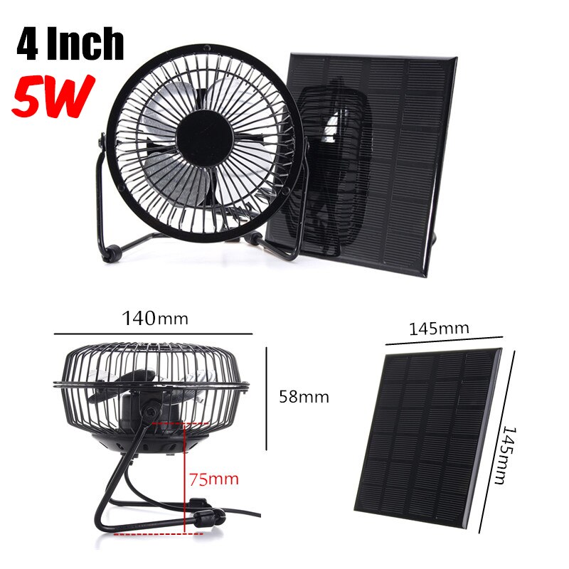 Multifunctionele Solar Fan Usb Mini Fan Thuis Desktop Draagbare Outdoor Koelventilator: 5W