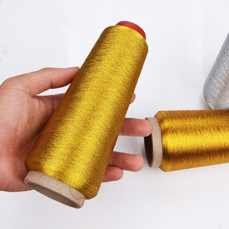 XUNZHE Gold / silver Computer Cross-stitch Threads Durable Overlock Sewing Machine Line Textile Metal Yarn Woven Line 2300 m