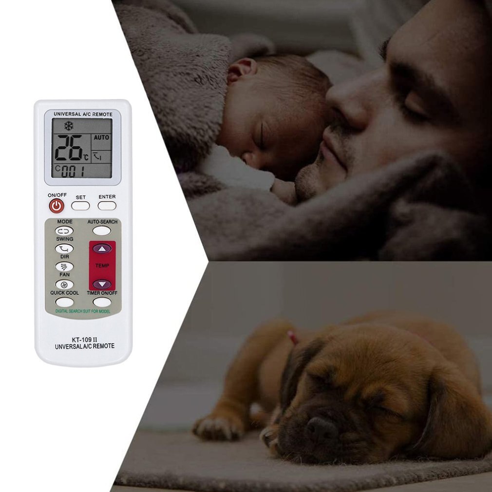 Universal Air Conditioner Remote Control With LCD display KT-109II/ K-1028E Remote Suitable for All Air Conditioners with Base