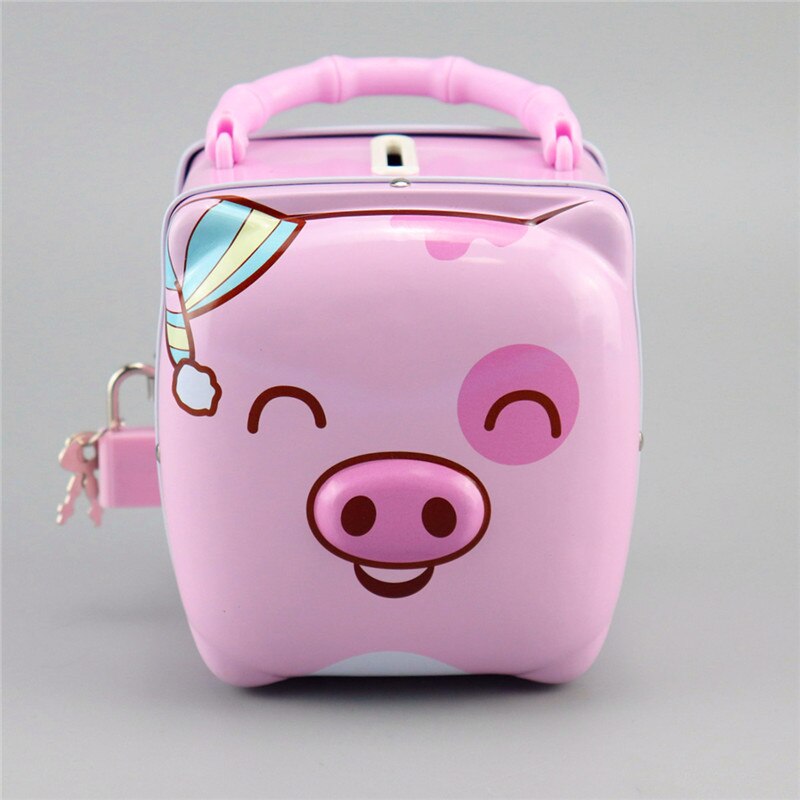 BENQING Handicrafts Display Piggy Bank Cartoon Piggy Bank Toy Children's Change Box For Kids WR146: Pink