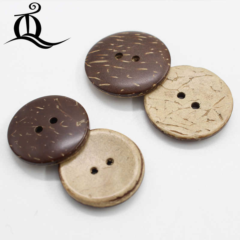 high quantity 50pcs 10mm-25mm 2-Holes DIY round Coconut shell Buttons Wood Button for Clothing scrapbooking sewing accessories: 23mm