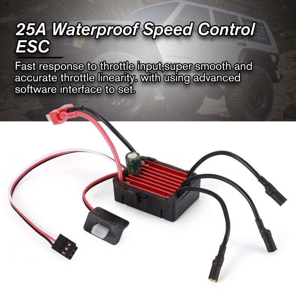Surpasshobby Kk 25A Waterdichte Sensorless Brushless Speed Controler 2S Esc Voor 1:20 1:18 1:16 Rc Auto Model