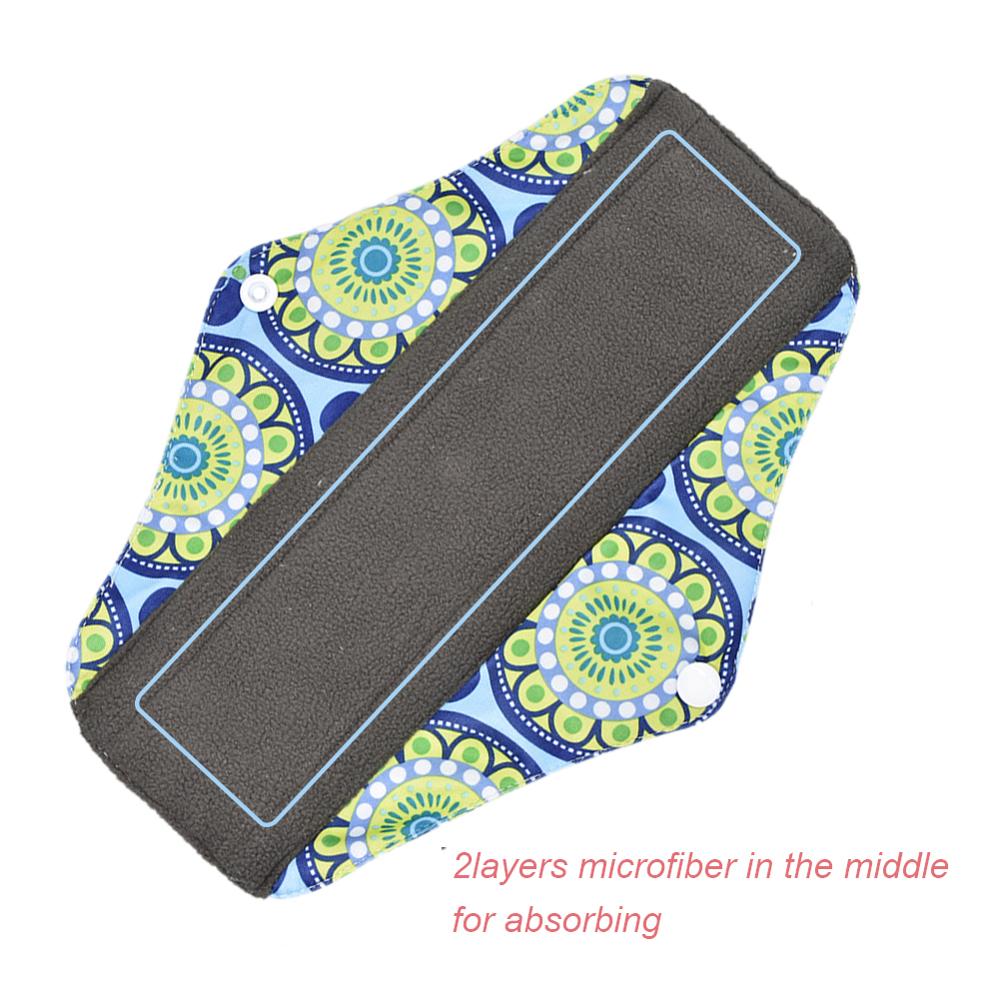 1pc Dag Gebruik Maandverband met Organische Bamboe Innerlijke Waterdichte Gedrukt Regelmatige Flow Herbruikbare Super Zachte Mama Pads