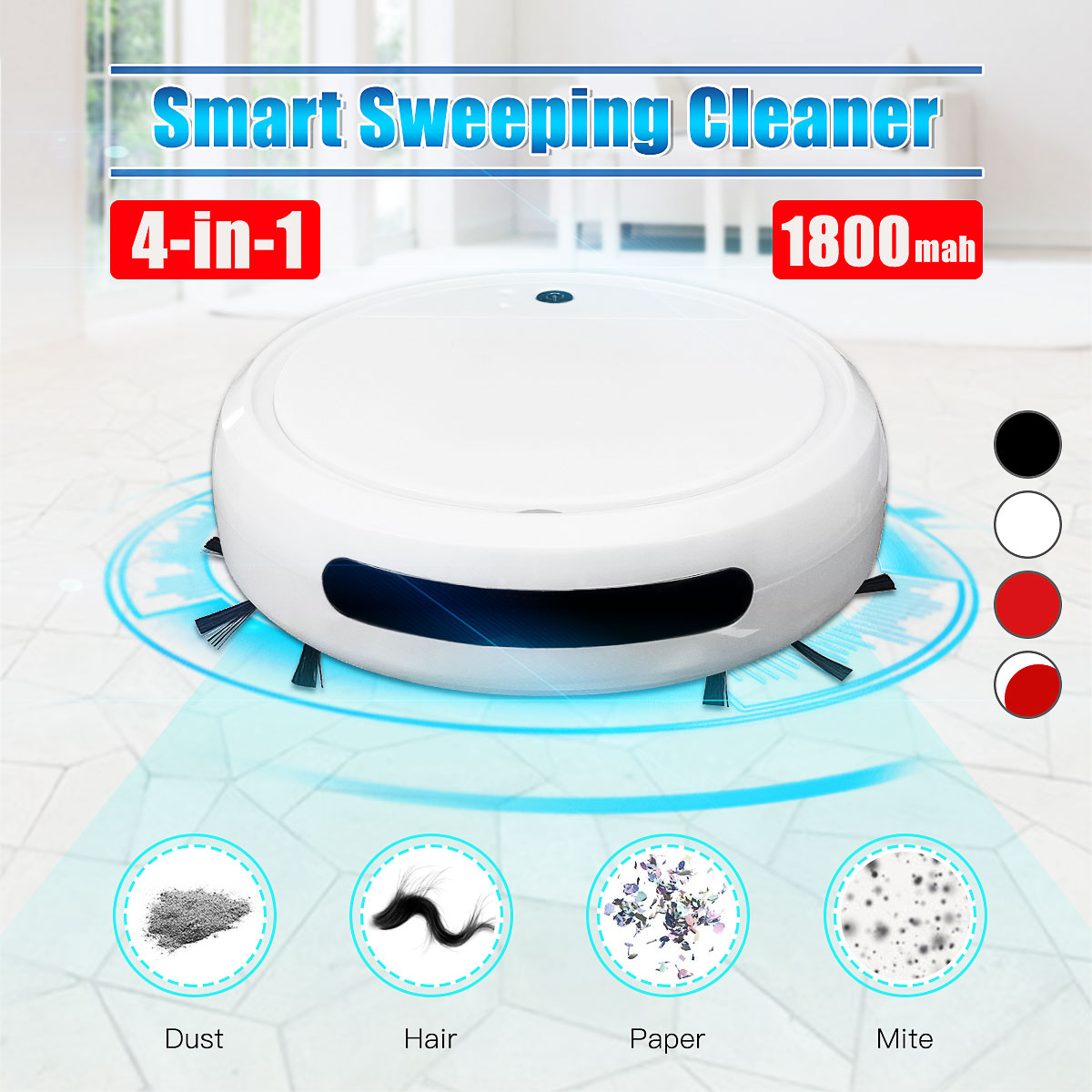 4IN1 Rechargeable Dry Wet Sweeping Smart Robot Multifunctional Vacuum Cleaner Dust Floor Sweeper Machine For Home