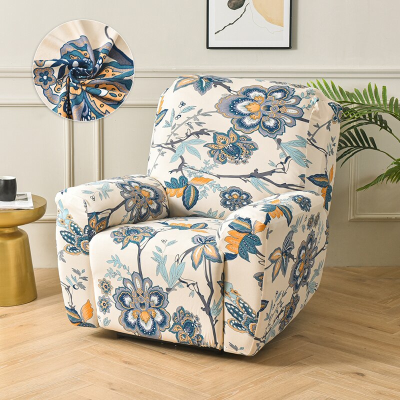 Spring Print Recliner narzuta na sofę s elastyczny fotel Lazy Boy Recliner pokrowce na krzesła antypoślizgowy rozkładany tapczan narzuta na sofę do wystroju domu: k080 / 1 Seat