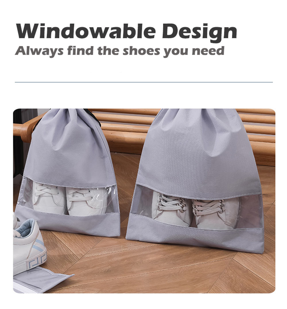 Trekkoord Vergrendeld Shoe Organizer Tassen Stofdicht Schoen Zakken Voor Reizen Niet Geweven Stof Pvc Schoenen Organizer