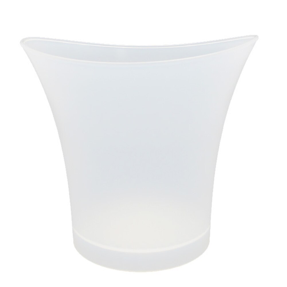 Cubo de hielo LED colorido de doble capa cuadrado Bar cerveza cubo de hielo Multi-Color cambiante Durable cubeta de vino de hielo 5L para Bar P7Ding: Round Champagne Buck