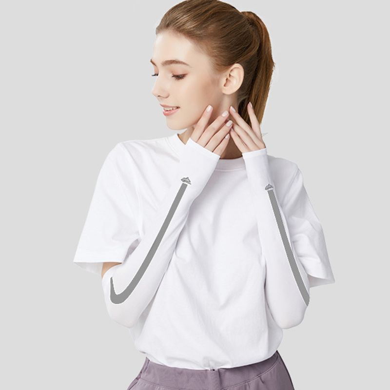 Unisex uv-bescherming met ice silk verkoelende armhoezen, upf 50 compressiehoes
