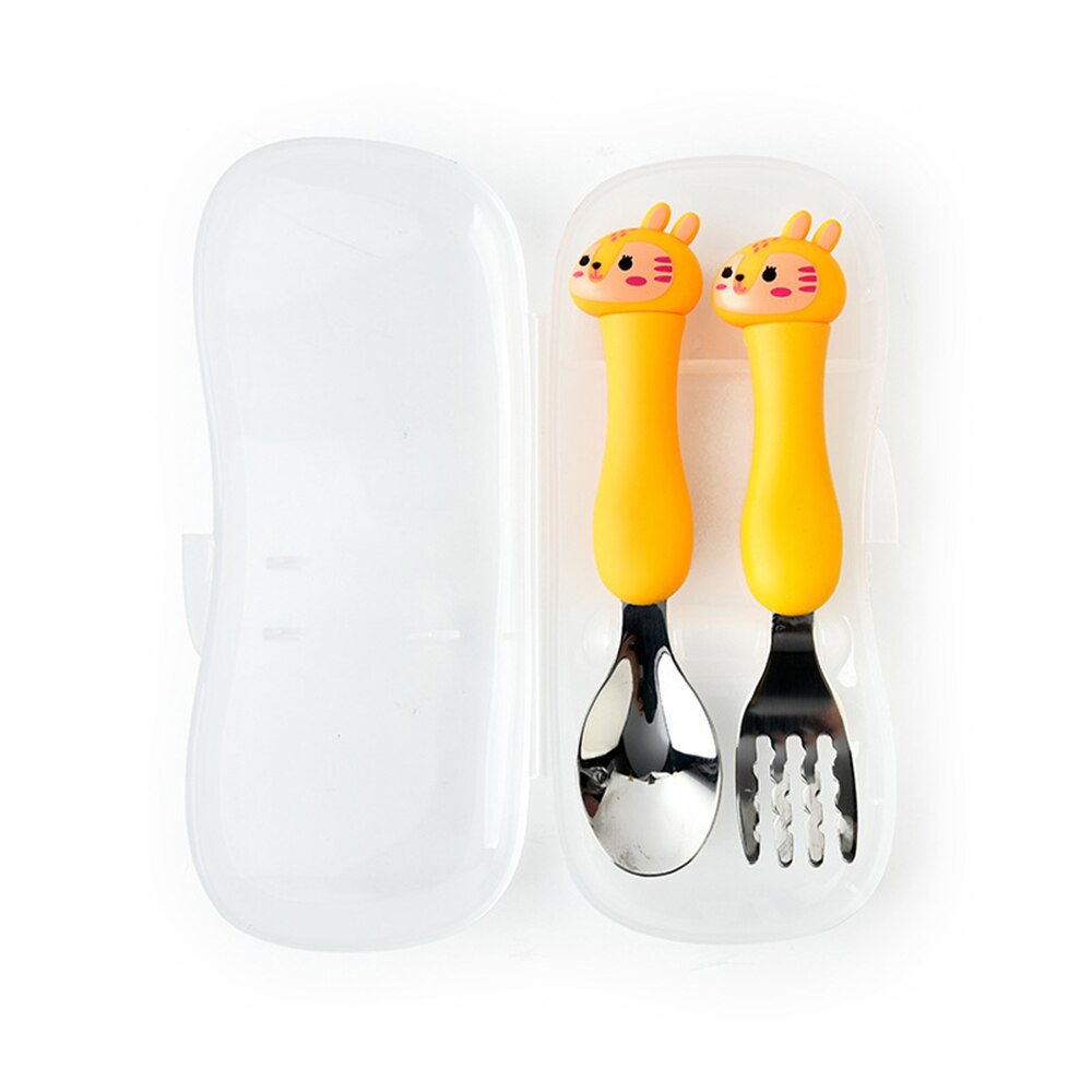 Kids Lepel En Vork Set Baby Gadgets Servies Set Baby Gadgets Feedkid Kinderen Rvs Bestek Voor Kinderen Servies: Squirrel