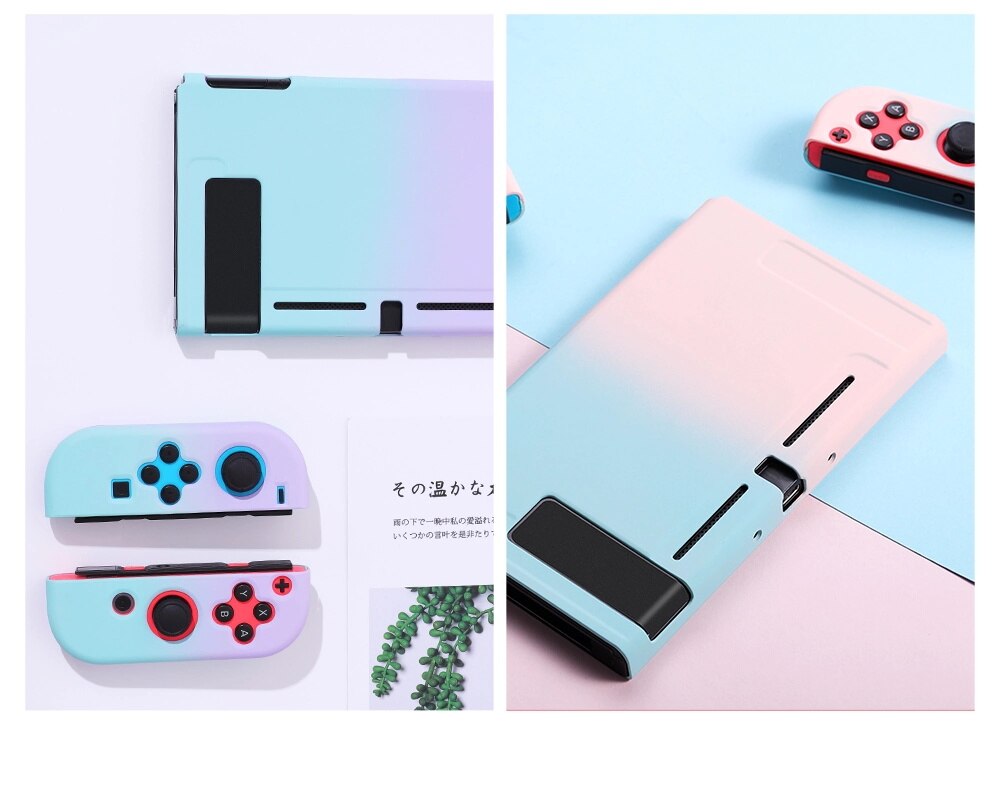 INS Cute Macaron Blue Pink Gradient Shell Storage Protective Carrying Case For Nintendo Switch Case