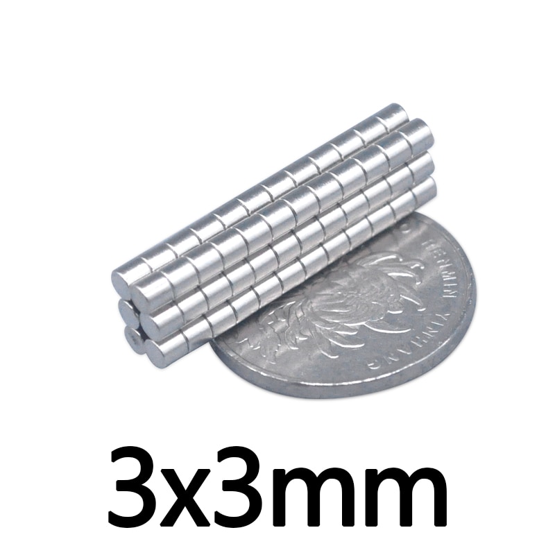 50/100/200/300/500 Stuks 3X3 Mm Zoeken Kleine Disc Magneet 3mmX3mm Bulk kleine Ronde Magneten 3X3 Mm Neodymium Ronde N35 Sterke Magneten