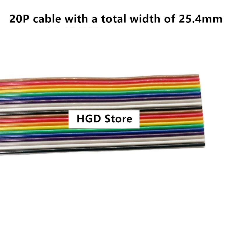 1m färgade bandkabelavstånd 1.27mm regnbågsfärgade dupont-trådar idc-anslutningskabel 6/8/9/10/12/16/20/40/50/60-64p: Silver-