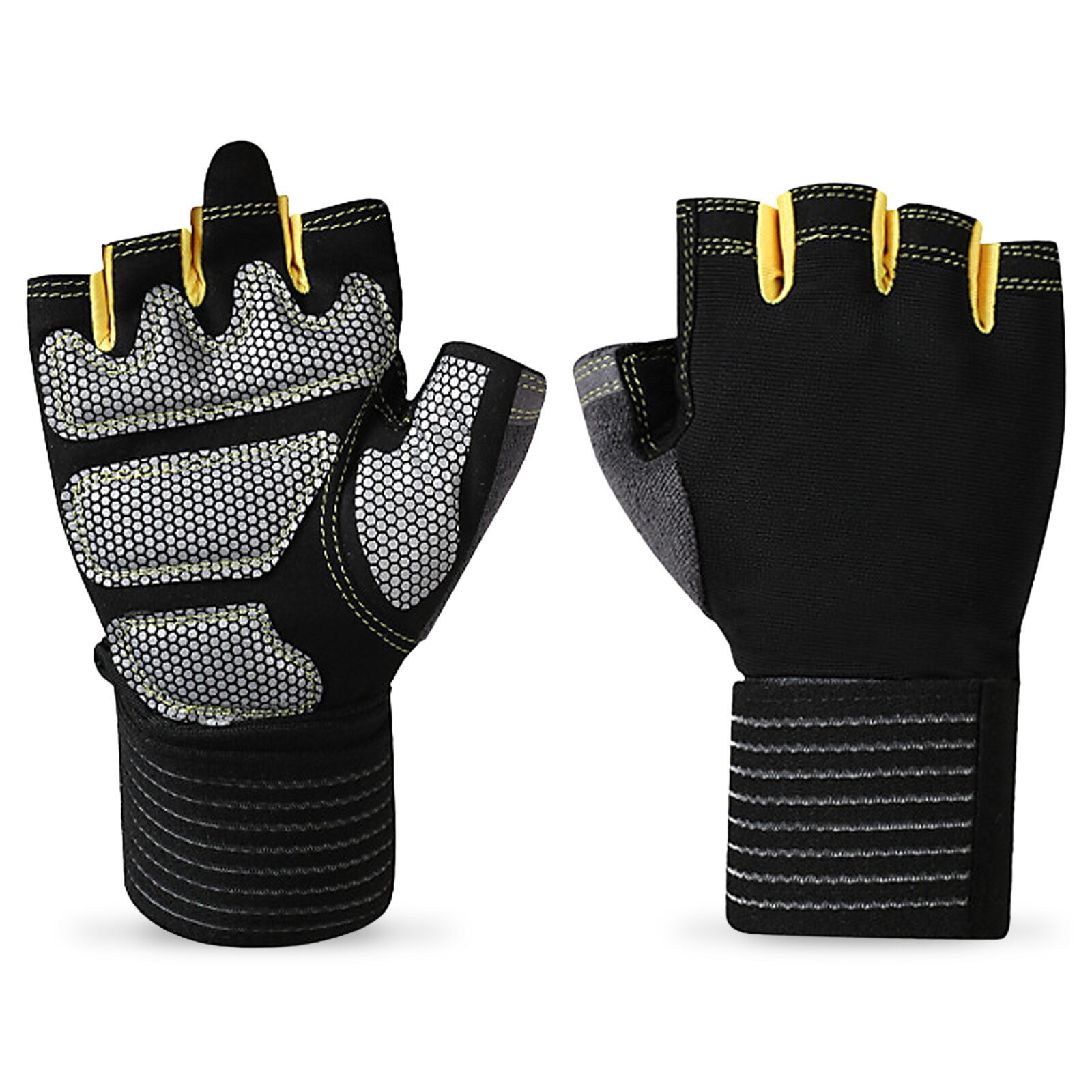 Kurze Finger Handschuhe draussen Sport Volle Handgelenk Schutz Handschuhe halb Finger Fitnessstudio Ausbildung Fitness Gewichtheben MTB Fahrrad Handschuhe