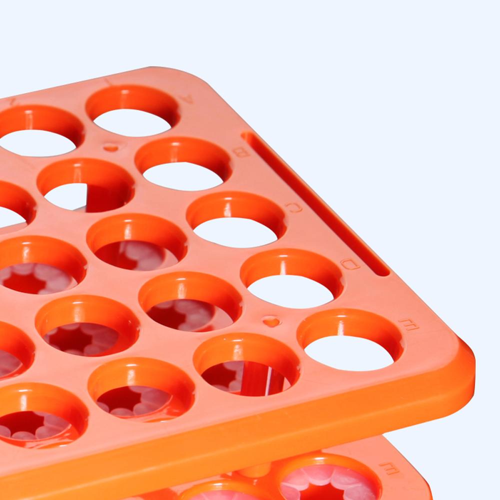 Test Tube Rack with Silicon Rubber Gasket, for Tubes of Diameter from 10mm to 18mm. 50Holes, ABS Material