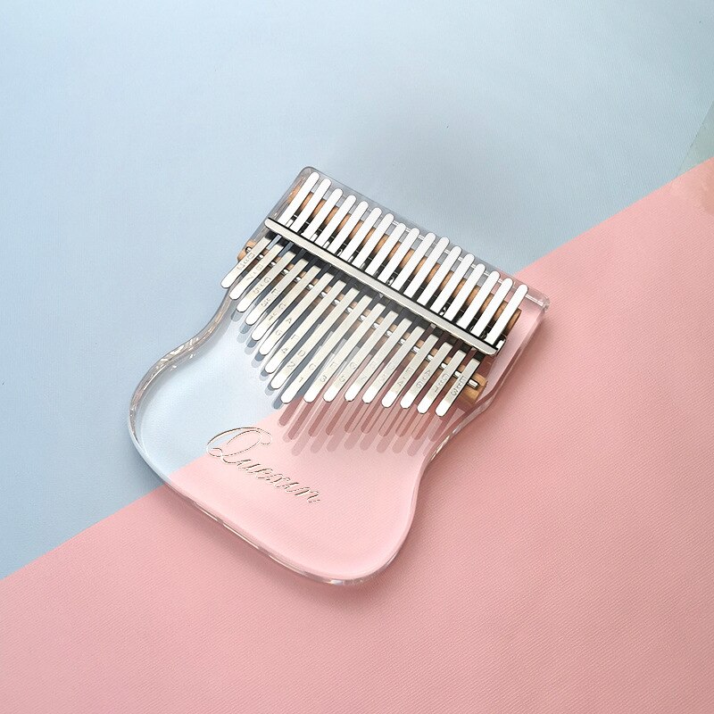 Clear Kalimba Thumb Piano Cat Shaped 17 Key Solid Finger Piano Transparent Body Cute Crystal Acrylic Kalimba With Beginners: Small waist