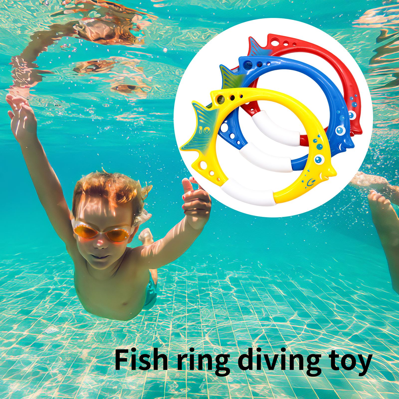 3 stücke Lustige Fische Tauchen Spielzeug Fisch Ring Kunststoff freundlicher Schwimmbad tauchen Spielzeug Tauchen Spiel Spielzeug Sommer Karikatur Fisch Tauchen spiel Spielzeug Paddel Spielzeug