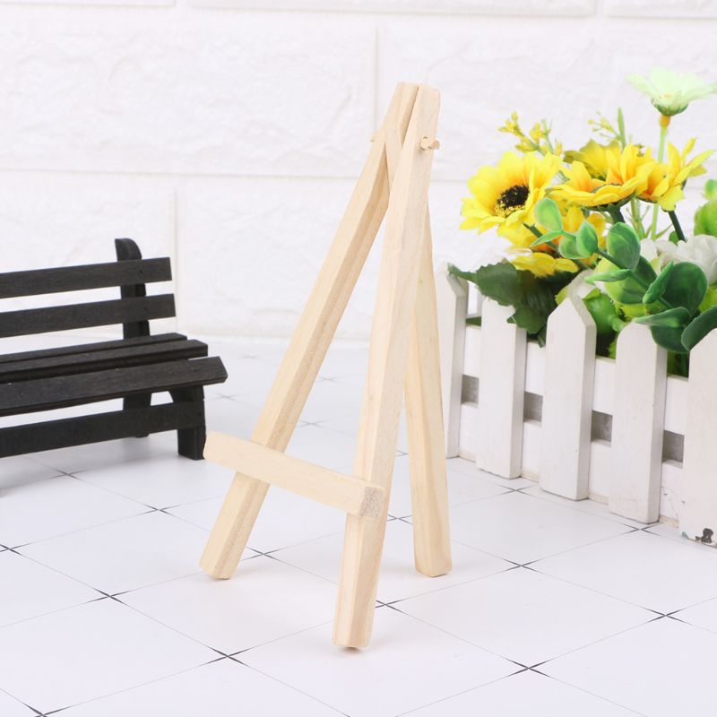 Natuurlijke Hout Mini Schildersezel Frame Statief Display Vergadering Bruiloft Tafel Nummer Naam Card Stand Display Houder Kinderen Schilderen Craft