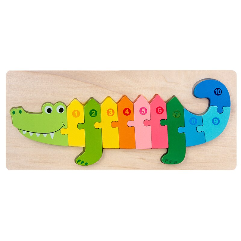 Montessori Wooden Educational Toys Children's 3D Animal Matching Puzzle Building Block Busy Board Preschool Educational Kids Toy: 2